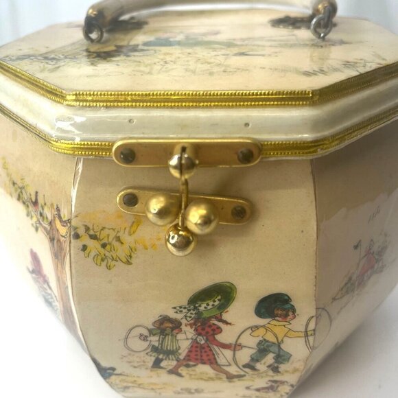 Judith Prothrombin Octagonal Hand Bag Purse Vintage 60s Art Deco Wood Whimsical - Picture 8 of 14